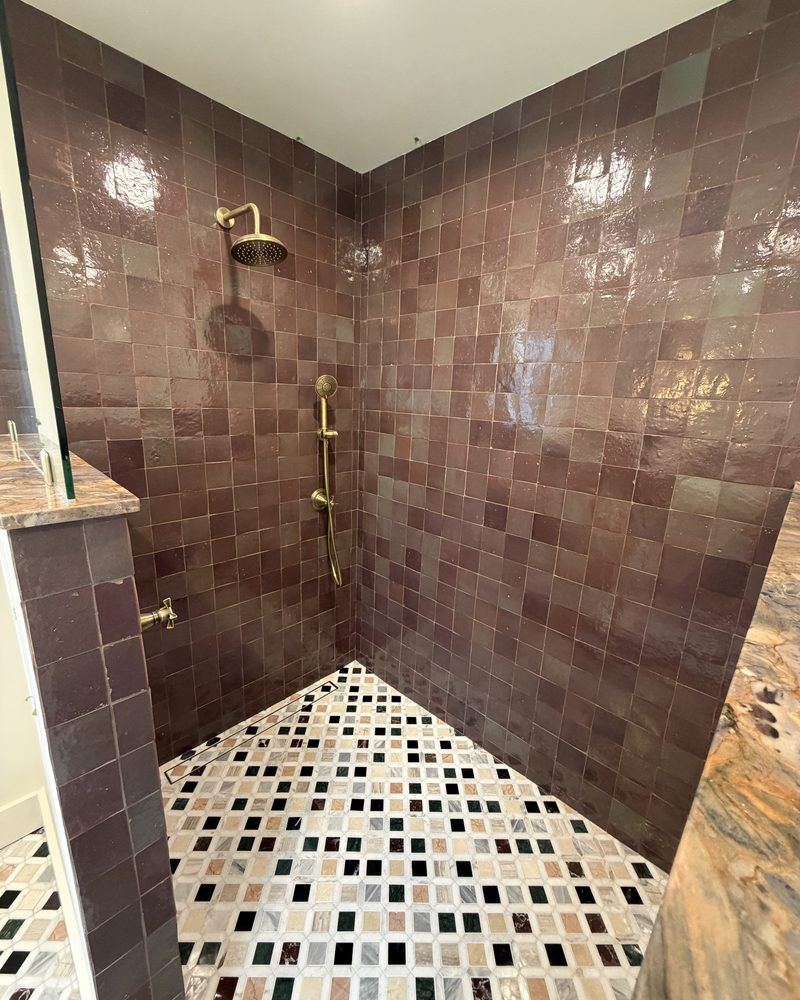 Plum zellige shower